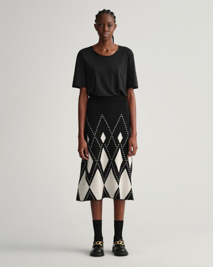 Gant Apparel Womens ARGYLE SKIRT 19/EBONY BLACK