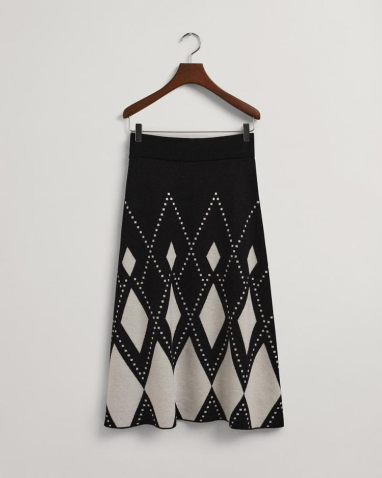 Gant Apparel Womens ARGYLE SKIRT 19/EBONY BLACK
