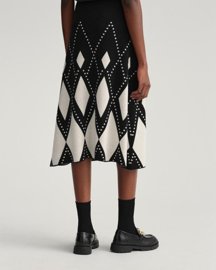 Gant Apparel Womens ARGYLE SKIRT 19/EBONY BLACK