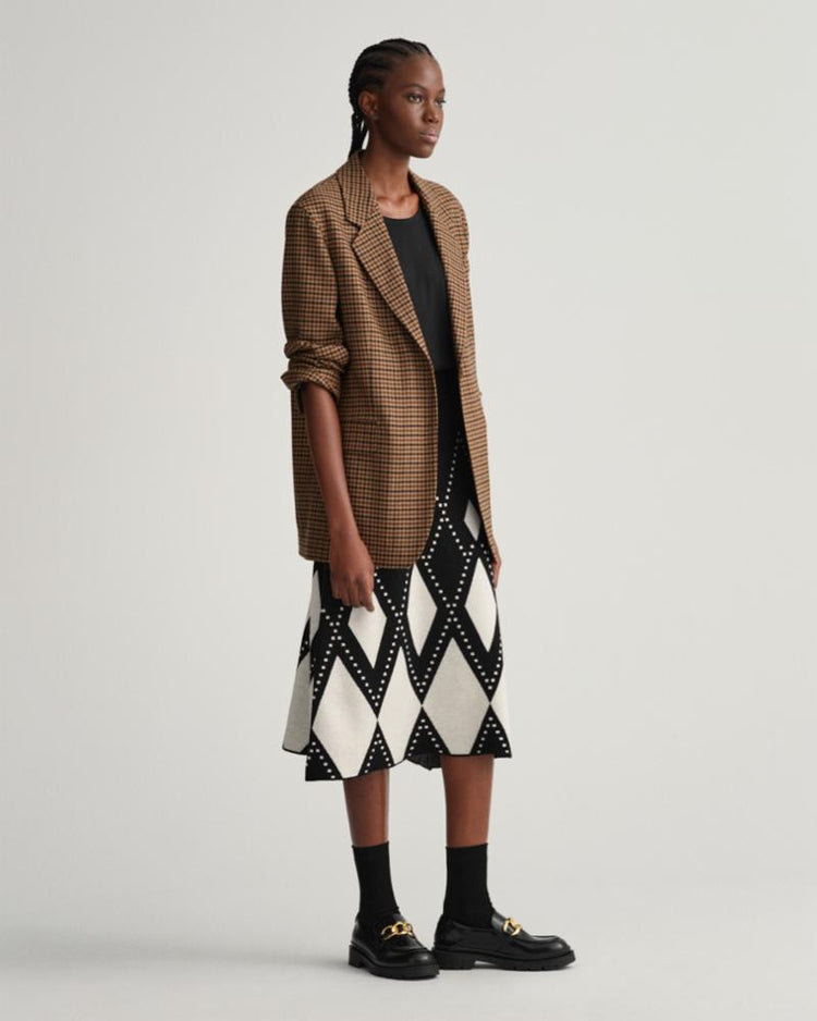 Gant Apparel Womens ARGYLE SKIRT 19/EBONY BLACK