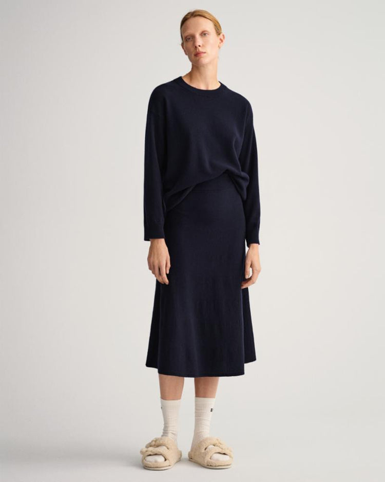 Gant Apparel Womens SUPERFINE LAMBSWOOL SKIRT 433/EVENING BLUE