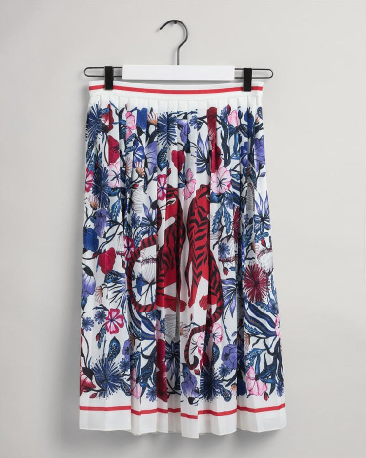 Gant Apparel Womens TIGER FLORAL PLEATED SKIRT 113/EGGSHELL