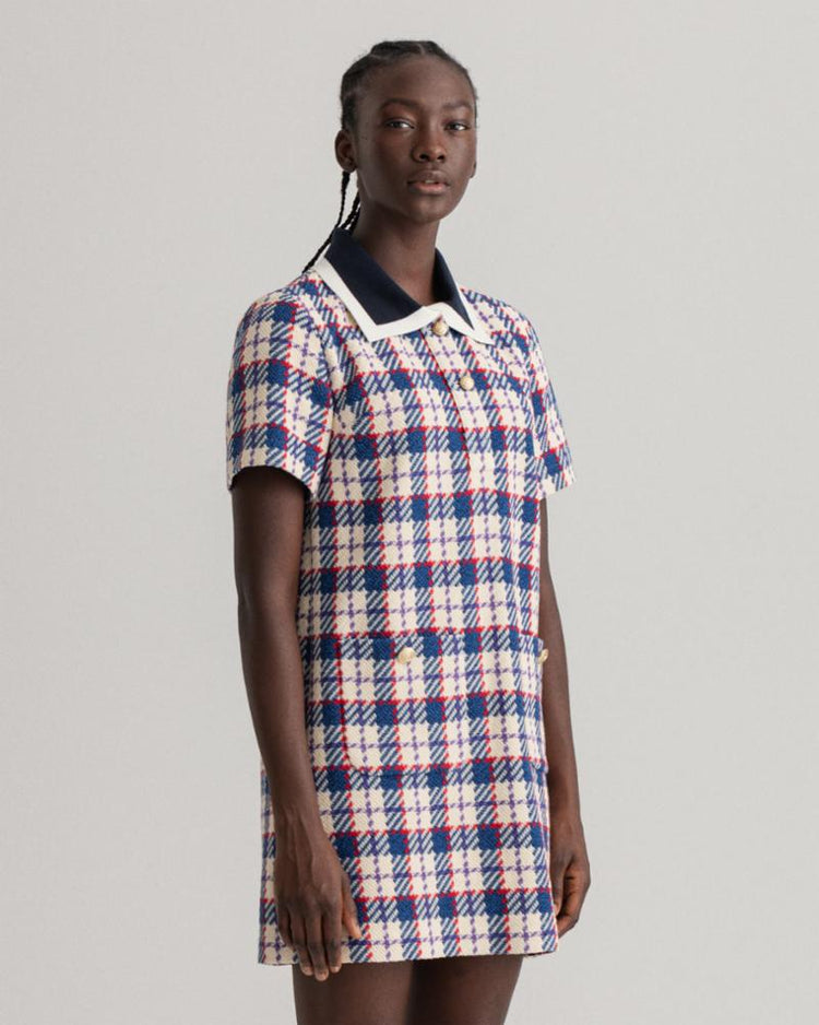 Gant Apparel Womens TWEED RUGGER DRESS 433/EVENING BLUE