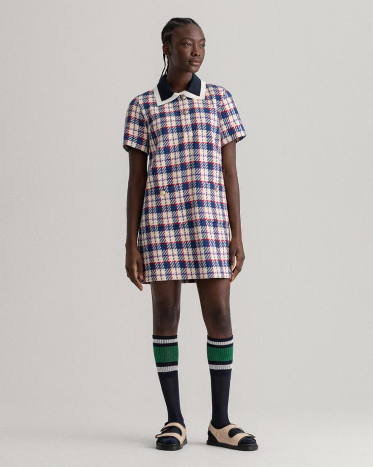 Gant Apparel Womens TWEED RUGGER DRESS 433/EVENING BLUE