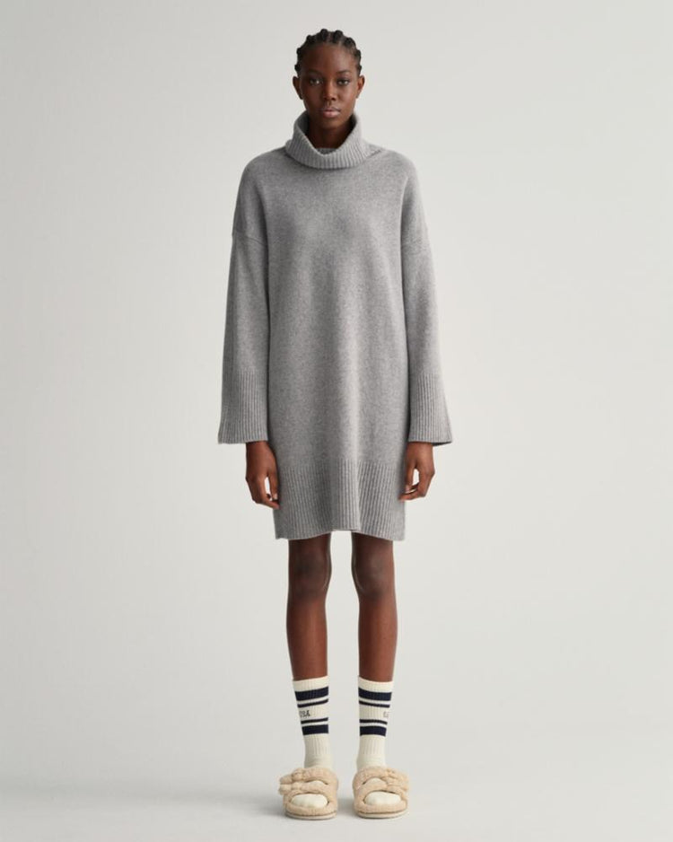 Gant Apparel Womens LOUNGE ROLLNECK DRESS 93/GREY MELANGE