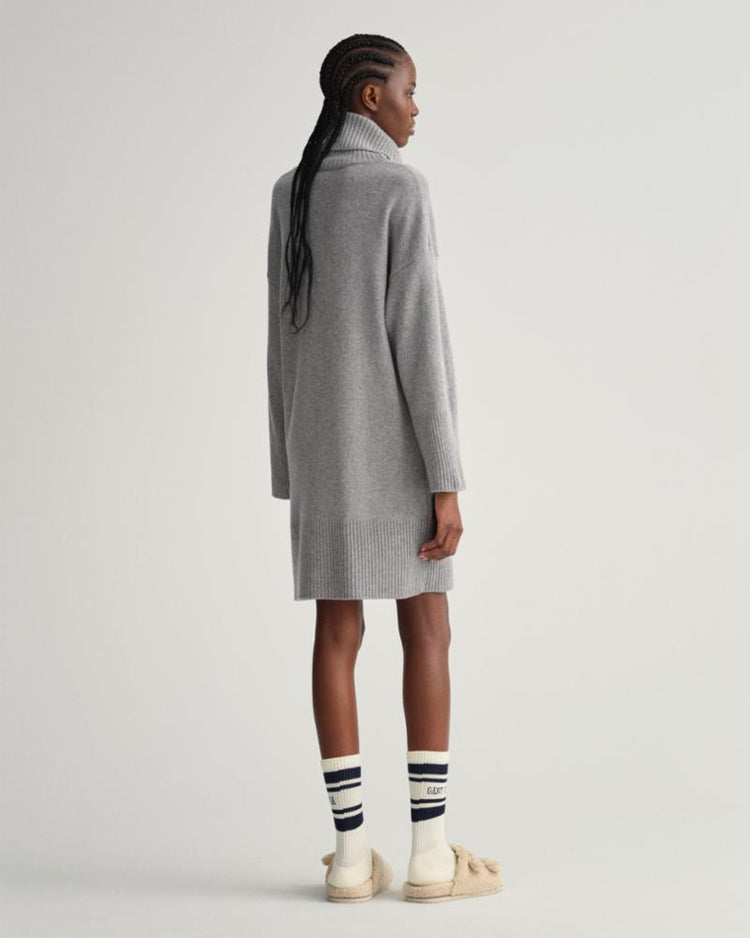 Gant Apparel Womens LOUNGE ROLLNECK DRESS 93/GREY MELANGE