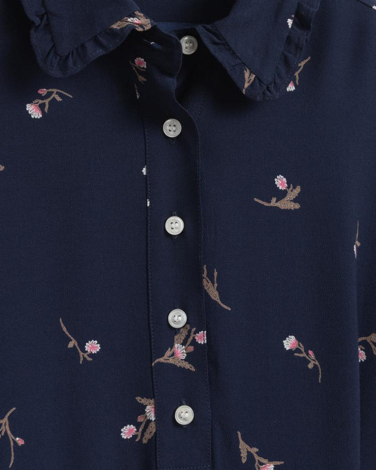 Gant Apparel Womens SMALL FLOWER DRESS 409/CLASSIC BLUE