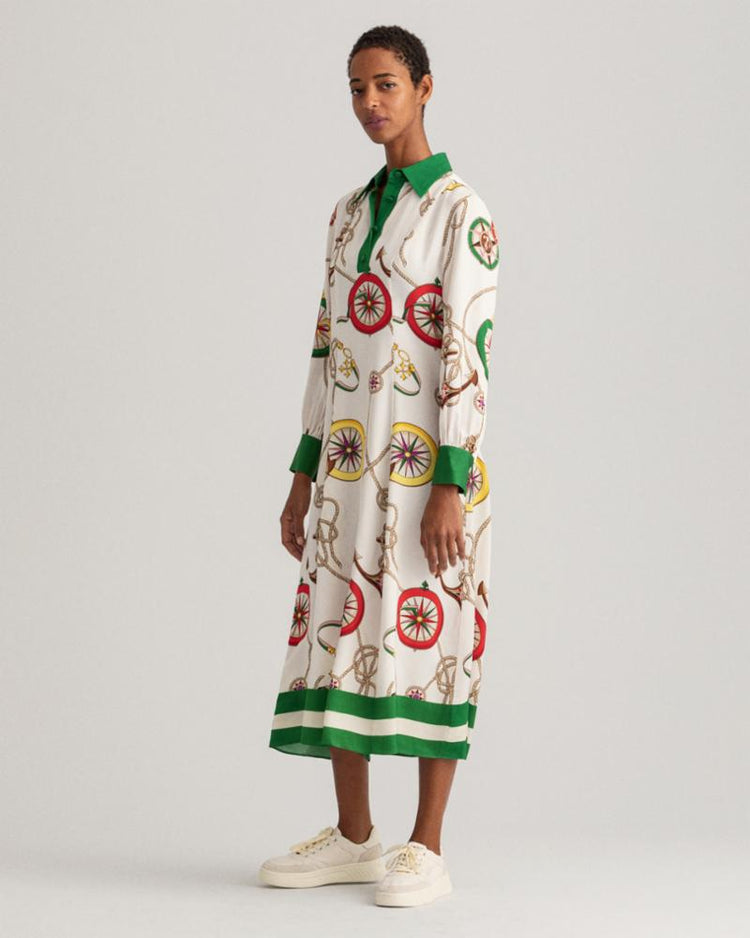 Gant Apparel Womens SAILING PRINT DRESS 130/CREAM