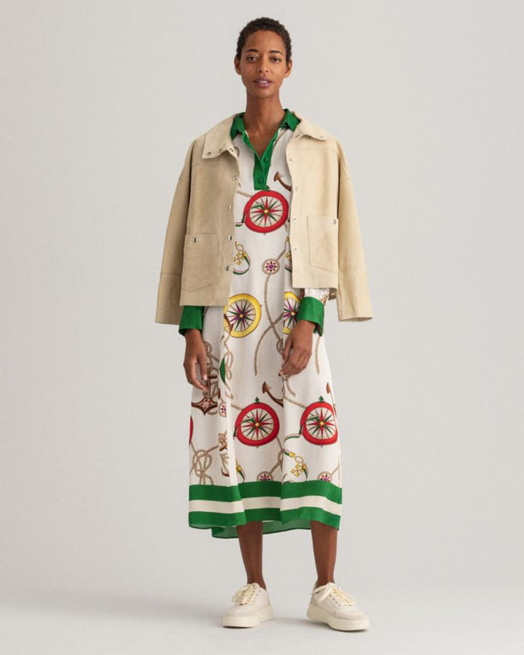 Gant Apparel Womens SAILING PRINT DRESS 130/CREAM