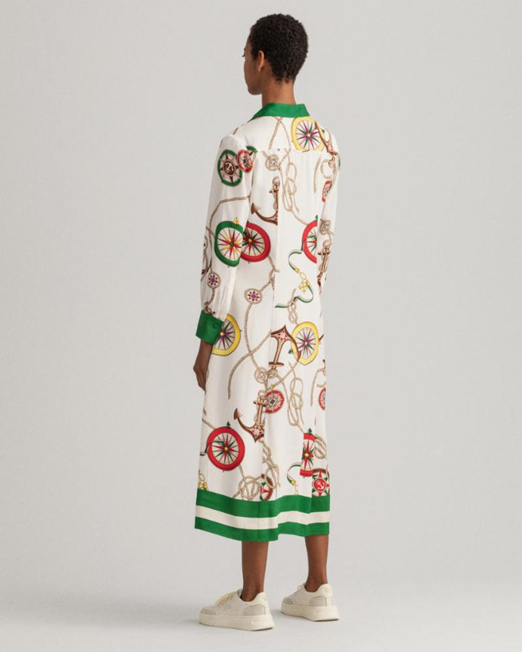 Gant Apparel Womens SAILING PRINT DRESS 130/CREAM