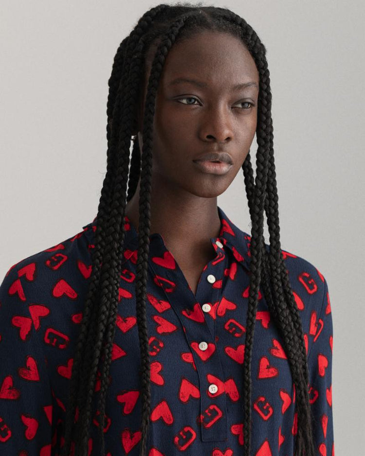 Gant Apparel Womens CV. COLLEGIATE HEART DRESS 409/CLASSIC BLUE