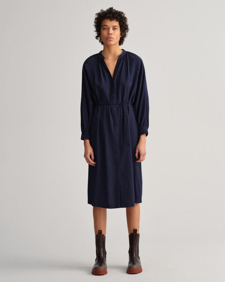Gant Apparel Womens STAND COLLAR SHIRT DRESS 433/EVENING BLUE