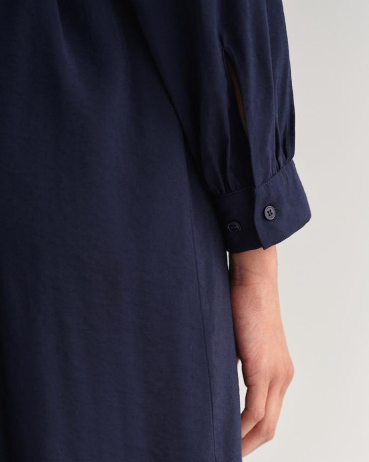 Gant Apparel Womens STAND COLLAR SHIRT DRESS 433/EVENING BLUE