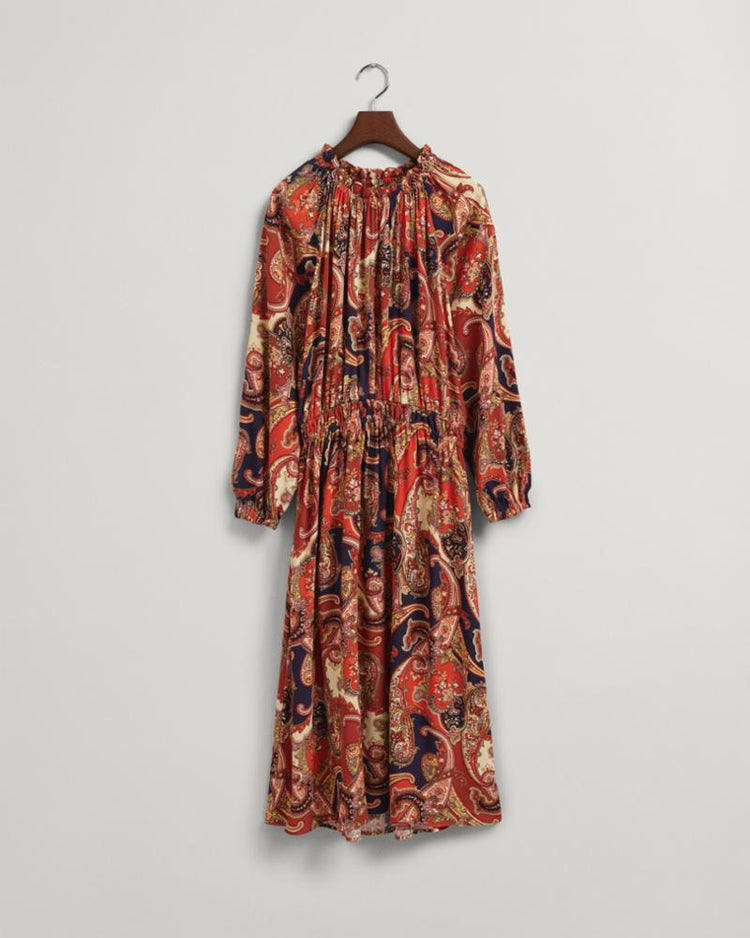 Gant Apparel Womens PAISLEY BOATNECK DRESS 824/GOLDEN ORANGE