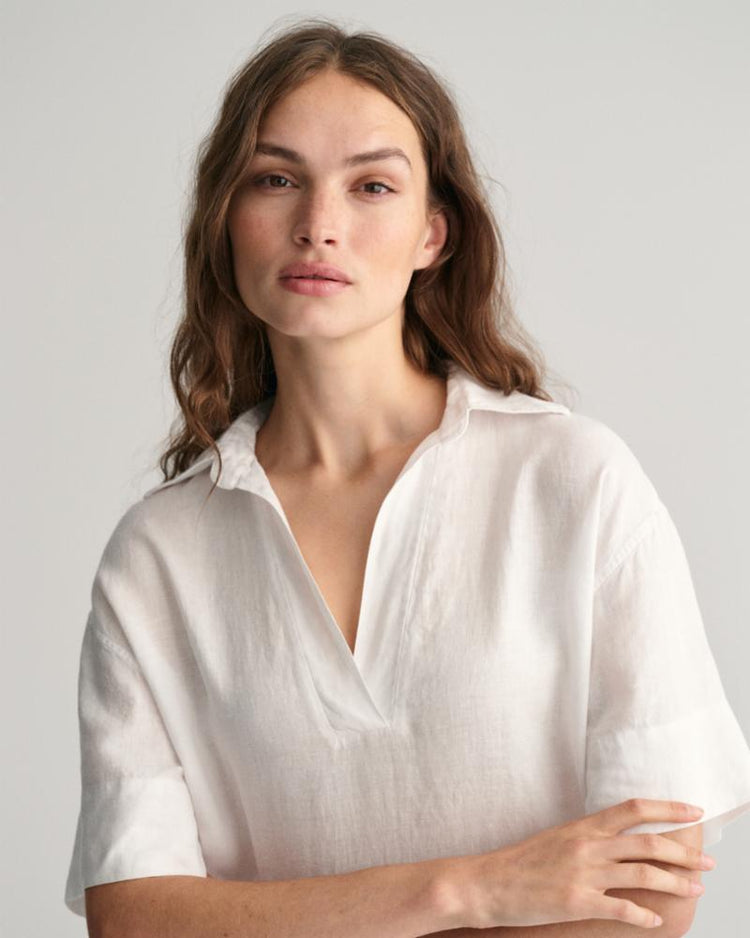 Gant Apparel Womens REL SS LINEN CAFTAN 110/WHITE