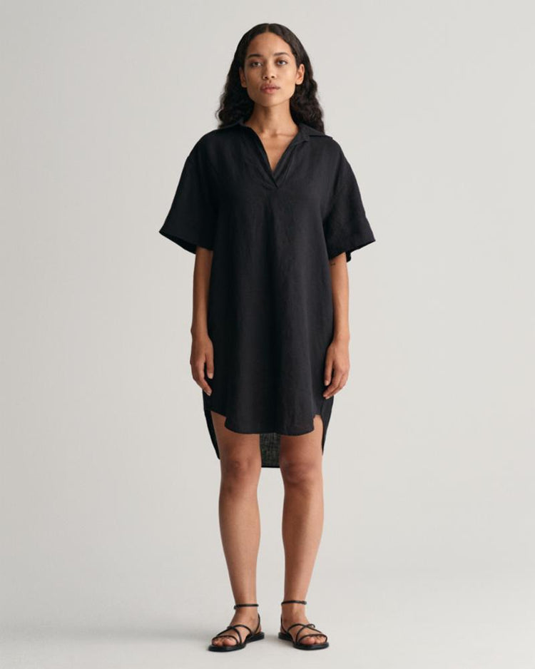 Gant Apparel Womens REL SS LINEN CAFTAN 19/EBONY BLACK