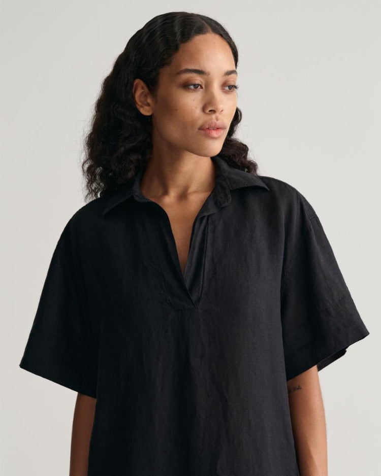 Gant Apparel Womens REL SS LINEN CAFTAN 19/EBONY BLACK