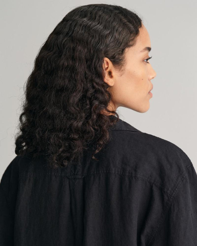 Gant Apparel Womens REL SS LINEN CAFTAN 19/EBONY BLACK