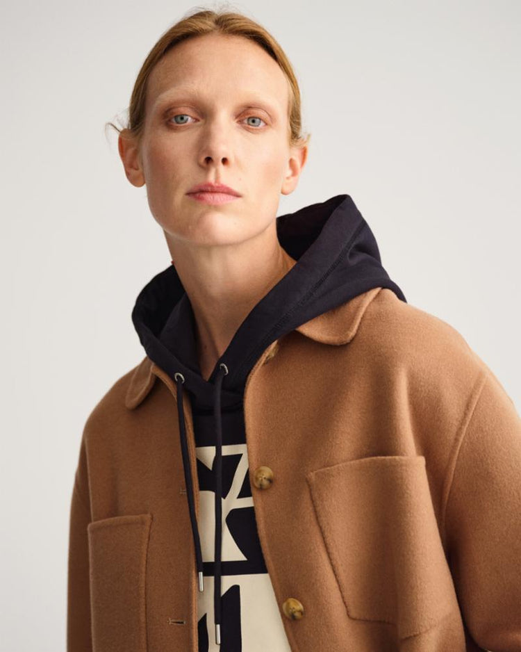 Gant Apparel Womens HANDSTITCHED SHIRT JACKET 213/WARM KHAKI