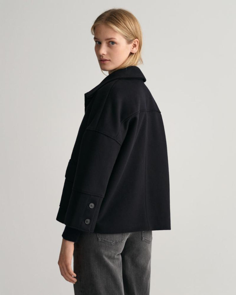 Gant Apparel Womens WOOL BLEND CROPPED JACKET 19/EBONY BLACK