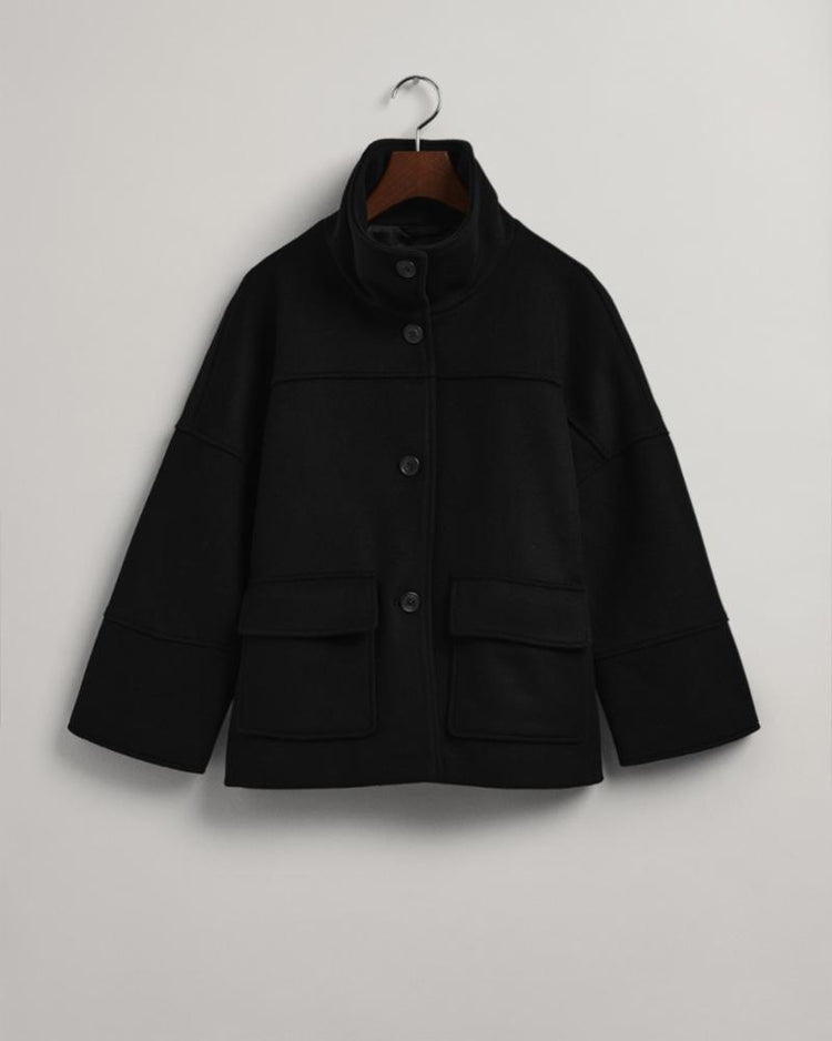 Gant Apparel Womens WOOL BLEND CROPPED JACKET 19/EBONY BLACK