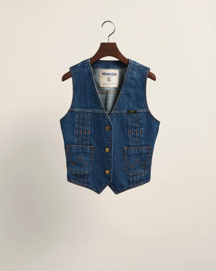 Gant Apparel Womens W. DENIM VEST 970/MID BLUE