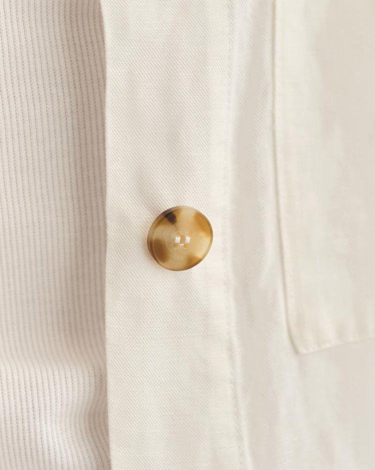 Gant Apparel Womens REL LINEN BLEND OVERSHIRT 113/EGGSHELL