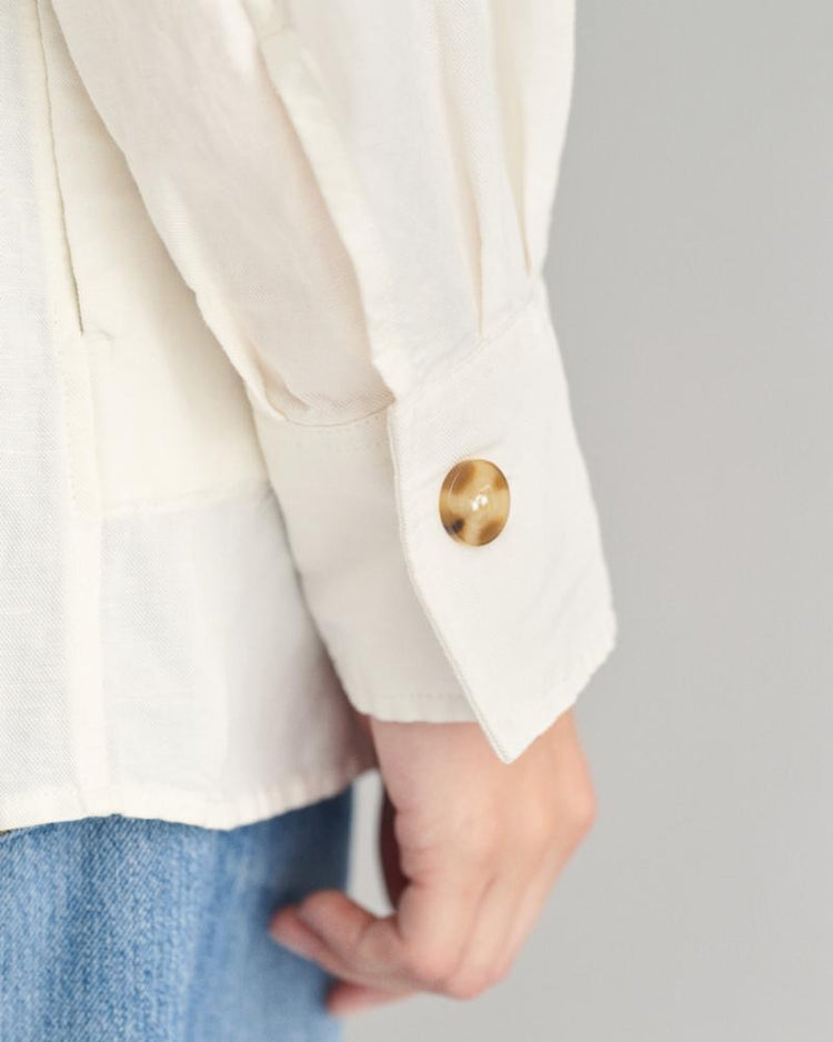 Gant Apparel Womens REL LINEN BLEND OVERSHIRT 113/EGGSHELL