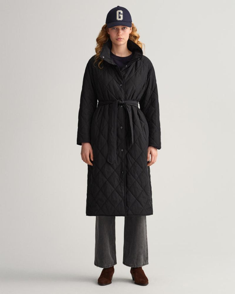 Gant Apparel Womens QUILTED COAT 19/EBONY BLACK