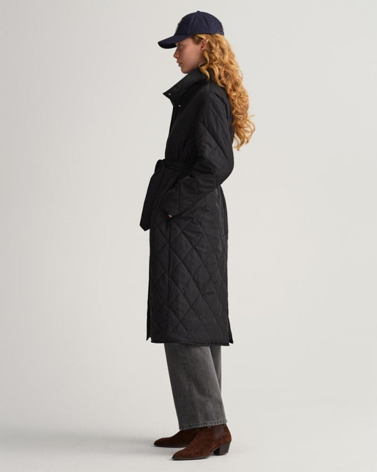 Gant Apparel Womens QUILTED COAT 19/EBONY BLACK