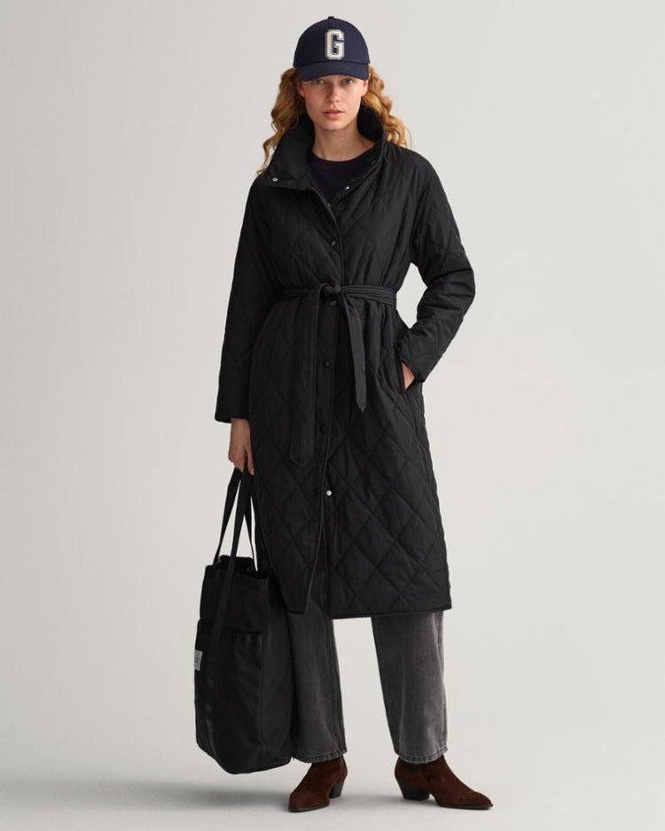 Gant Apparel Womens QUILTED COAT 19/EBONY BLACK