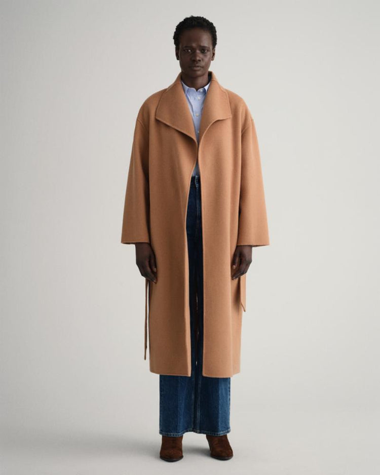 Gant Apparel Womens HANDSTITCHED BELTED COAT 213/WARM KHAKI