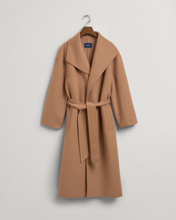 Gant Apparel Womens HANDSTITCHED BELTED COAT 213/WARM KHAKI