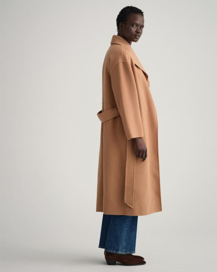 Gant Apparel Womens HANDSTITCHED BELTED COAT 213/WARM KHAKI