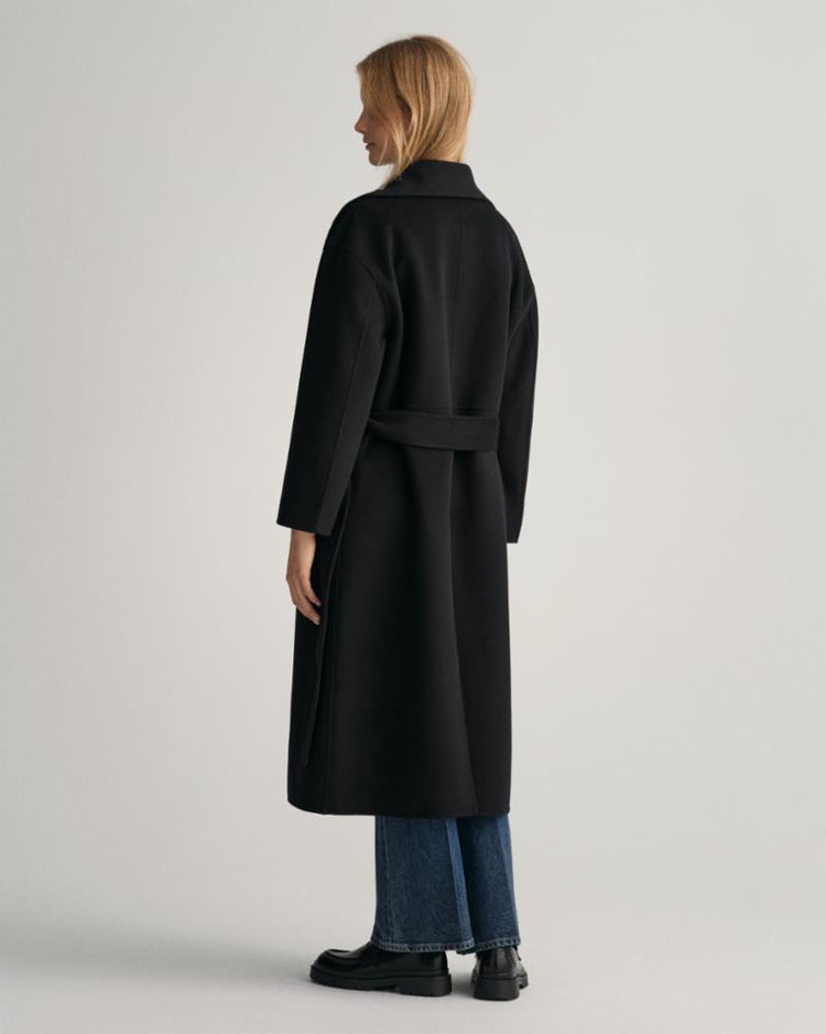 Gant Apparel Womens HANDSTITCHED BELTED COAT 19/EBONY BLACK