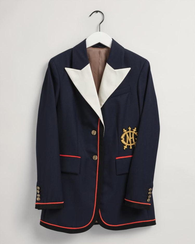 Gant Apparel Womens MONOGRAM SHAPED CLUB BLAZER 433/EVENING BLUE