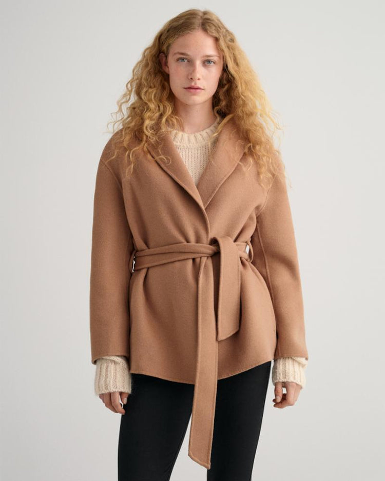 Gant Apparel Womens HANDSTITCHED BELTED BLAZER 213/WARM KHAKI