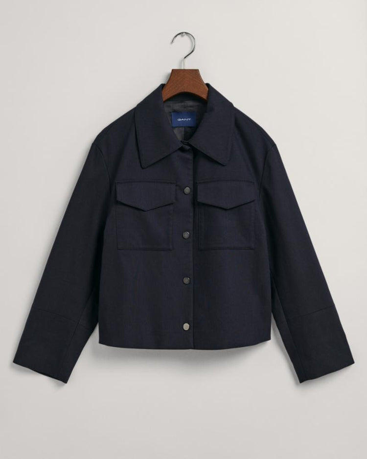 Gant Apparel Womens CROPPED BLAZER JACKET 433/EVENING BLUE