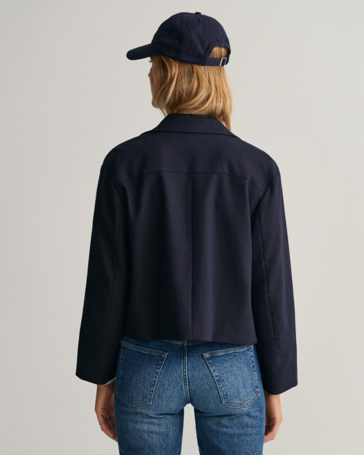 Gant Apparel Womens CROPPED BLAZER JACKET 433/EVENING BLUE