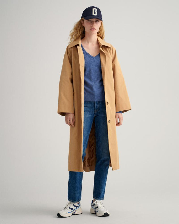 Gant Apparel Womens MD. EXTRAFINE LAMBSWOOL V-NECK 475/HURRICANE BLUE