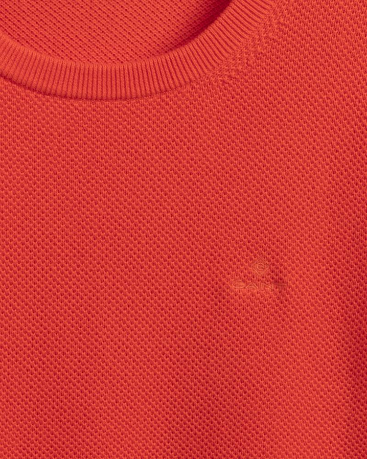 Gant Apparel Womens COTTON PIQUE C-NECK 821/SPICY ORANGE