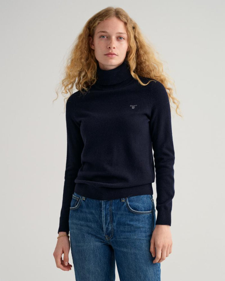 Gant Apparel Womens MD. EXTRAFINE LAMBSWOOL ROLLNECK 410/MARINE