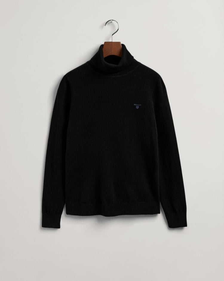 Gant Apparel Womens MD. EXTRAFINE LAMBSWOOL ROLLNECK 5/BLACK