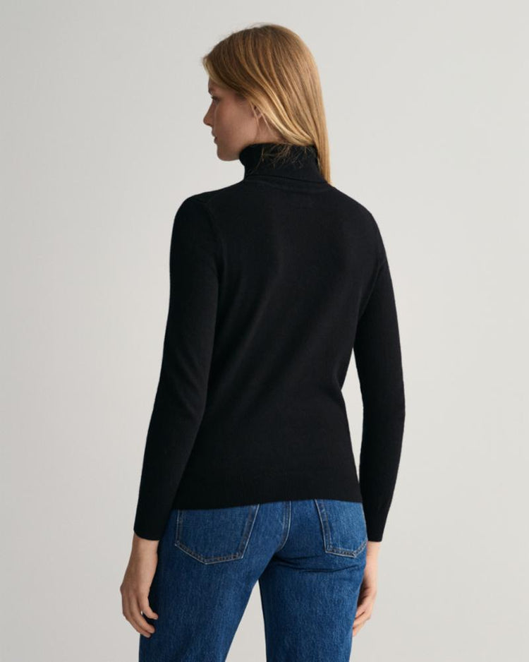 Gant Apparel Womens MD. EXTRAFINE LAMBSWOOL ROLLNECK 5/BLACK