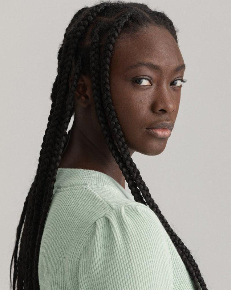 Gant Apparel Womens RIB COTTON C-NECK 334/PORCELAIN GREEN