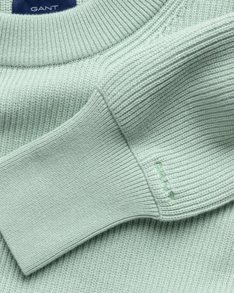 Gant Apparel Womens RIB COTTON C-NECK 334/PORCELAIN GREEN