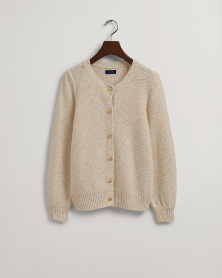 Gant Apparel Womens SPARKLING C-NECK CARDIGAN 130/CREAM