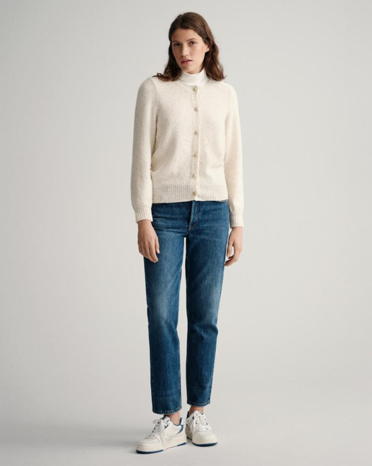 Gant Apparel Womens SPARKLING C-NECK CARDIGAN 130/CREAM