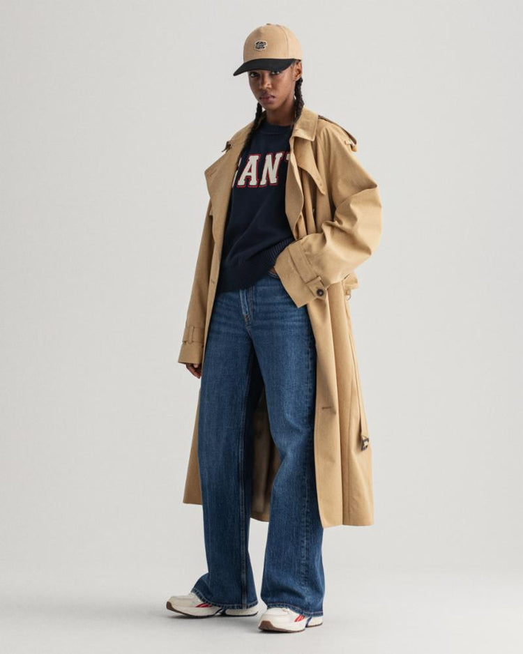 Gant Apparel Womens LOGO COTTON C-NECK 433/EVENING BLUE