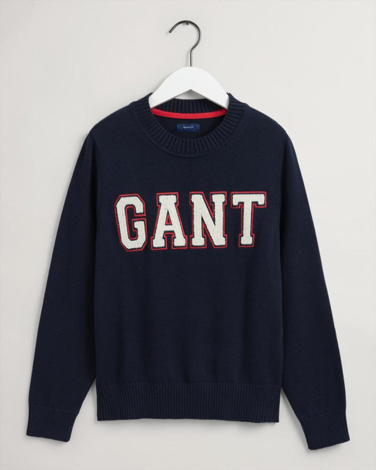 Gant Apparel Womens LOGO COTTON C-NECK 433/EVENING BLUE